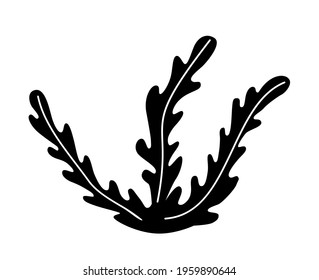 Seaweed icon three leaves black outline