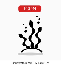 Seaweed icon Vector. Flat vector illustration in black on white background. EPS.