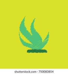 seaweed icon. vector illustration in Hatching style