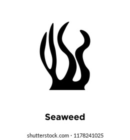 Seaweed icon vector isolated on white background, logo concept of Seaweed sign on transparent background, filled black symbol