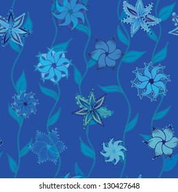 seaweed and jellyfish background seamless