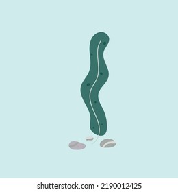 seaweed leaf cartoon vector illustration