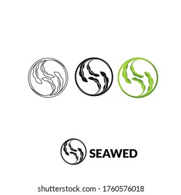 Seaweed leaf logo icon symbol