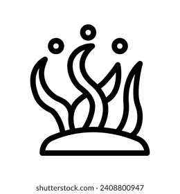 seaweed line icon illustration vector graphic. Simple element illustration vector graphic, suitable for app, websites, and presentations isolated on white background