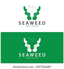 logotipo de algas logotipo de coral logotipo de hoja simple diseño de vectores de plantas submarinas vector