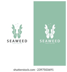 logotipo de algas logotipo de coral logotipo de hoja simple diseño de vectores de plantas submarinas vector