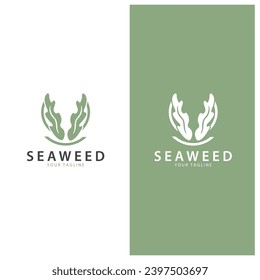 logotipo de algas logotipo de coral logotipo de hoja simple diseño de vectores de plantas submarinas vector