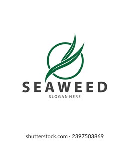 seaweed logo  coral logo  simple leaf logo  underwater plant vector  design vector