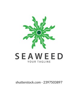 seaweed logo  coral logo  simple leaf logo  underwater plant vector  design vector