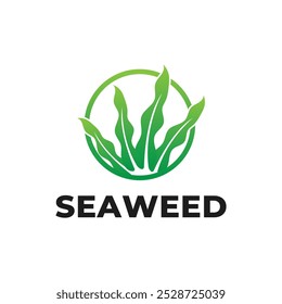 seaweed logo design concept idea with label circle