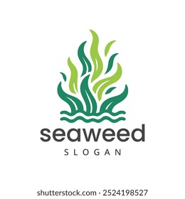 Elemento de design do logotipo de algas marinhas isolado no fundo branco
