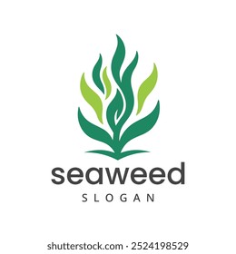 Seaweed logo design element isolated on white background