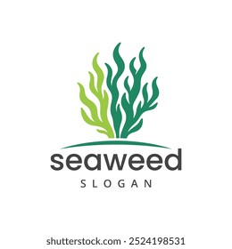 Seaweed logo design element isolated on white background