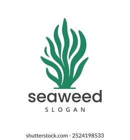 Seaweed logo design element isolated on white background