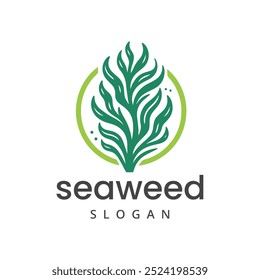 Seaweed logo design element isolated on white background