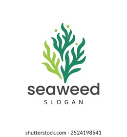 Seaweed logo design element isolated on white background