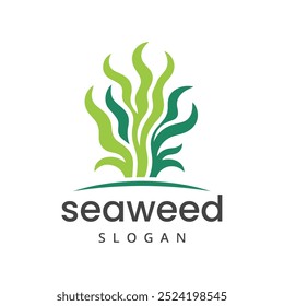 Seaweed logo design element isolated on white background