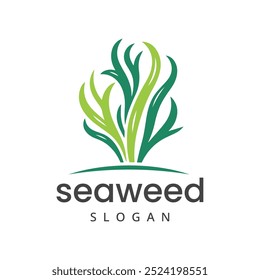 Seaweed logo design element isolated on white background