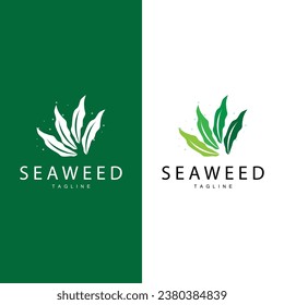 Seaweed Logo Design, Underwater Plant Design Illustrations, Cosmetics and Food Ingredient