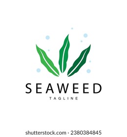 Seaweed Logo Design, Underwater Plant Design Illustrations, Cosmetics and Food Ingredient