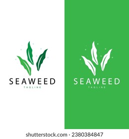 Seaweed Logo Design, Underwater Plant Design Illustrations, Cosmetics and Food Ingredient