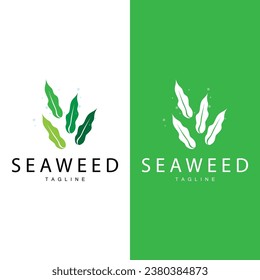 Seaweed Logo Design, Underwater Plant Design Illustrations, Cosmetics and Food Ingredient