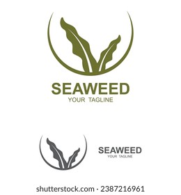 Diseño De Logotipos De Algas Marinas, Ilustración De Plantas Subacuáticas, Cosméticos E Ingredientes Alimenticios