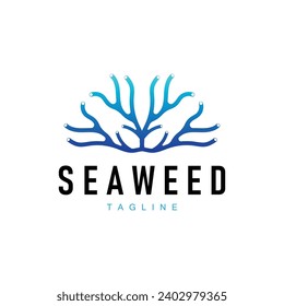 Seaweed Logo Design Underwater Plant Illustration Template