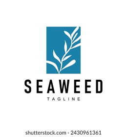 Seaweed Logo Design Underwater Plant Illustration Template