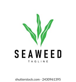 Seaweed Logo Design Underwater Plant Illustration Template