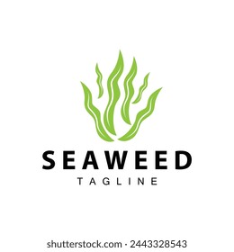 Seaweed Logo Design, Underwater Plant Design Illustrations, Cosmetics and Food Ingredient