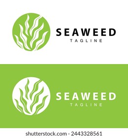 Seaweed Logo Design, Underwater Plant Design Illustrations, Cosmetics and Food Ingredient