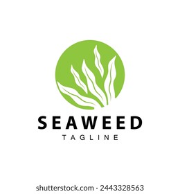 Seaweed Logo Design, Underwater Plant Design Illustrations, Cosmetics and Food Ingredient