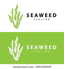 Seaweed Logo Design, Underwater Plant Design Illustrations, Cosmetics and Food Ingredient