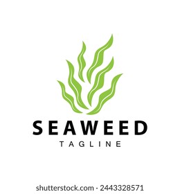 Seaweed Logo Design, Underwater Plant Design Illustrations, Cosmetics and Food Ingredient