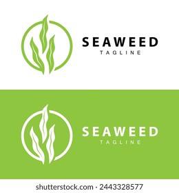 Seaweed Logo Design, Underwater Plant Design Illustrations, Cosmetics and Food Ingredient