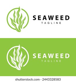 Seaweed Logo Design, Underwater Plant Design Illustrations, Cosmetics and Food Ingredient