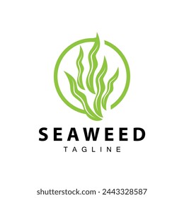 Seaweed Logo Design, Underwater Plant Design Illustrations, Cosmetics and Food Ingredient