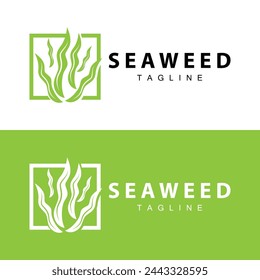 Seaweed Logo Design, Underwater Plant Design Illustrations, Cosmetics and Food Ingredient