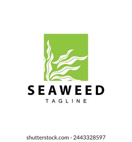 Seaweed Logo Design, Underwater Plant Design Illustrations, Cosmetics and Food Ingredient