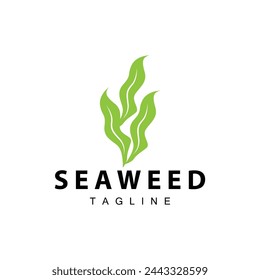 Seaweed Logo Design, Underwater Plant Design Illustrations, Cosmetics and Food Ingredient