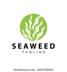 Seaweed Logo Design, Underwater Plant Design Illustrations, Cosmetics and Food Ingredient