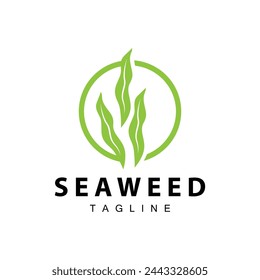 Seaweed Logo Design, Underwater Plant Design Illustrations, Cosmetics and Food Ingredient