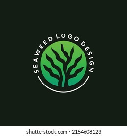 diseño del logotipo de las algas. Ilustración vectorial de algas marinas. plantilla de icono vintage de diseño de logotipo vectorial
