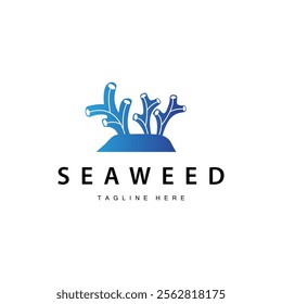 seaweed logo illustration beautiful underwater plants where fish live and the natural beauty of the ocean floor