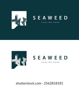 seaweed logo illustration beautiful underwater plants where fish live and the natural beauty of the ocean floor