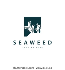 seaweed logo illustration beautiful underwater plants where fish live and the natural beauty of the ocean floor