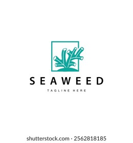 seaweed logo illustration beautiful underwater plants where fish live and the natural beauty of the ocean floor