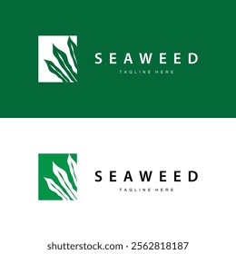 seaweed logo illustration beautiful underwater plants where fish live and the natural beauty of the ocean floor