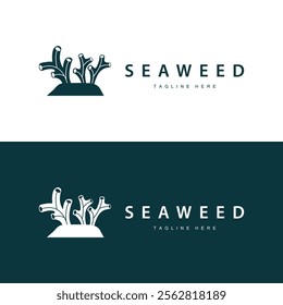 seaweed logo illustration beautiful underwater plants where fish live and the natural beauty of the ocean floor